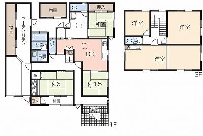 Floor plan. 13.3 million yen, 6DK, Land area 215.29 sq m , Building area 150.54 sq m
