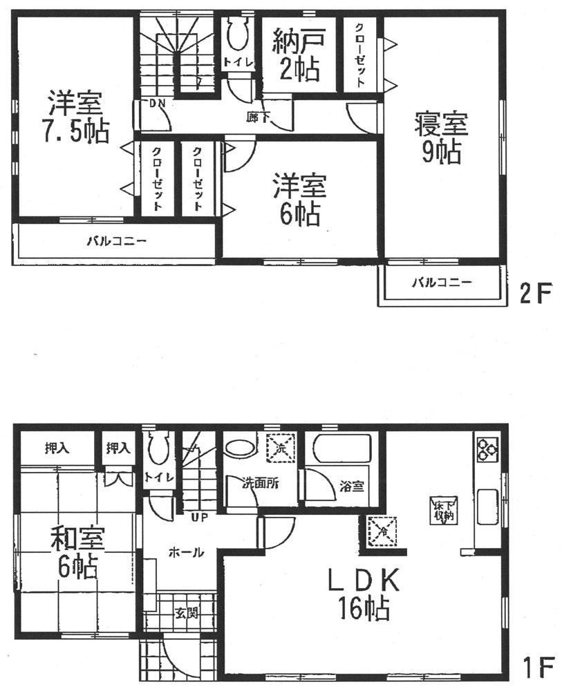 Floor plan. (3 Building), Price 21,800,000 yen, 4LDK, Land area 135.17 sq m , Building area 108.54 sq m