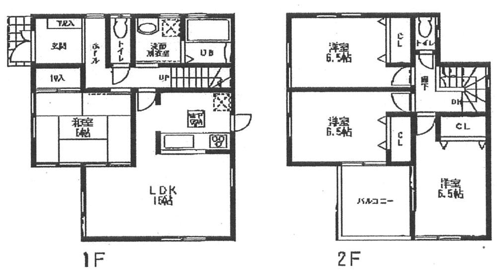 Floor plan. (1 Building), Price 21,800,000 yen, 4LDK, Land area 174.58 sq m , Building area 96.39 sq m