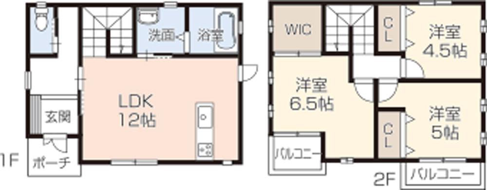 Floor plan. 14.5 million yen, 3LDK, Land area 133.76 sq m , Building area 92 sq m