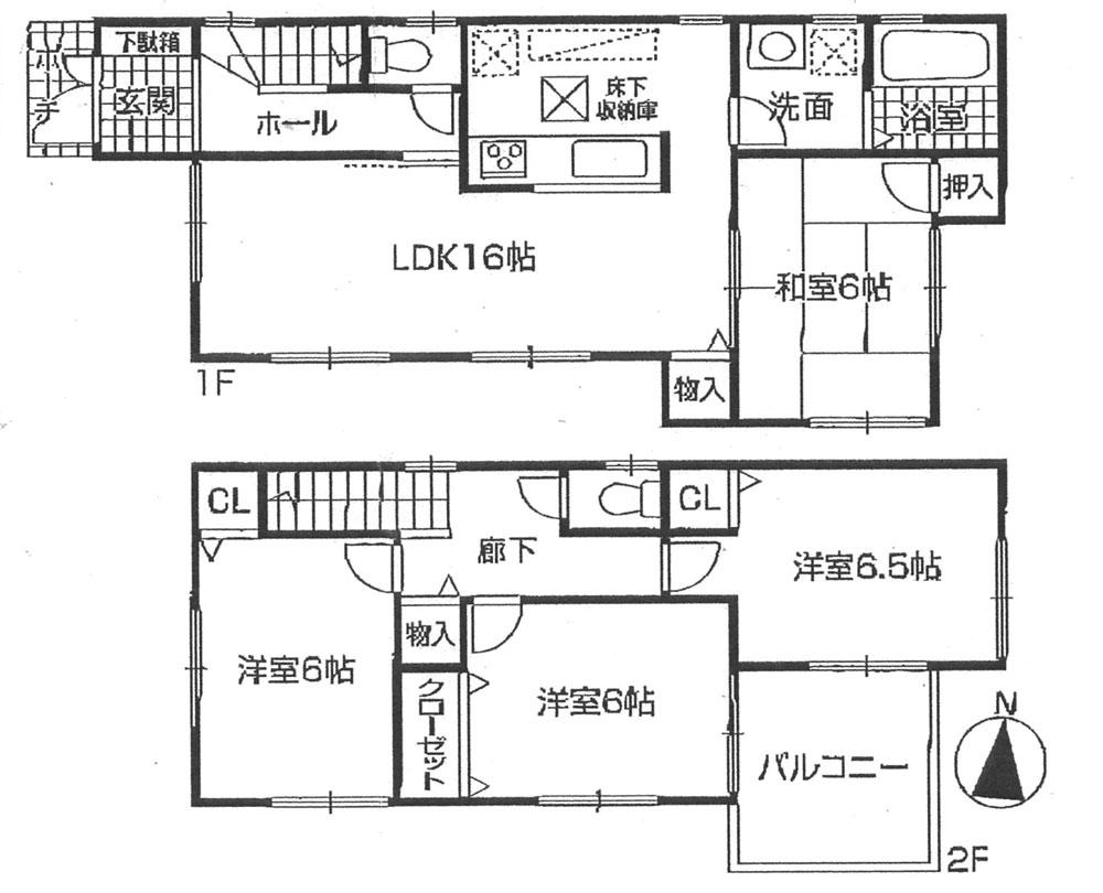 Floor plan. 20.8 million yen, 4LDK, Land area 134.5 sq m , Building area 94.77 sq m