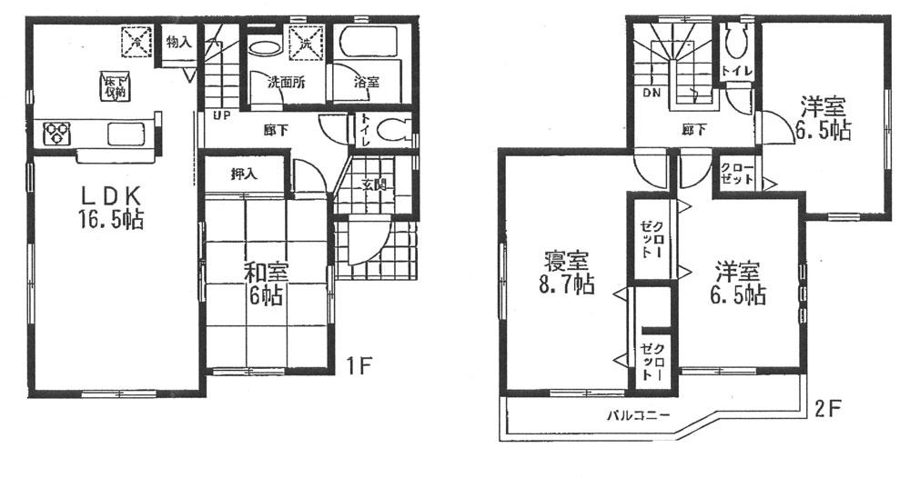 Floor plan. 21,800,000 yen, 4LDK, Land area 154.58 sq m , Building area 100.44 sq m