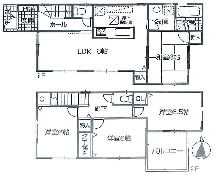 Floor plan. 20.8 million yen, 4LDK, Land area 134.5 sq m , Building area 94.77 sq m