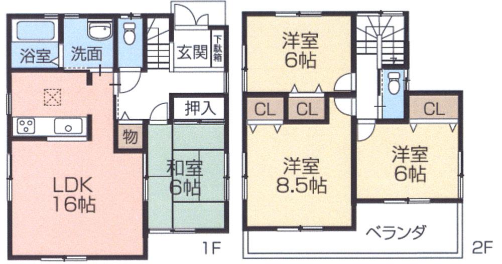 Floor plan. 17.8 million yen, 4LDK, Land area 169.72 sq m , Building area 98.82 sq m