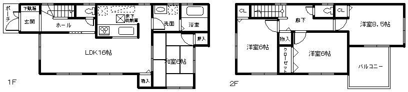 Floor plan. 20.8 million yen, 4LDK, Land area 134.5 sq m , Building area 94.77 sq m 1 issue areas! Popular in the sale! 