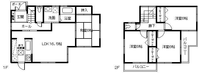 Floor plan. 20.8 million yen, 4LDK, Land area 134.5 sq m , Building area 94.77 sq m 2 No. land