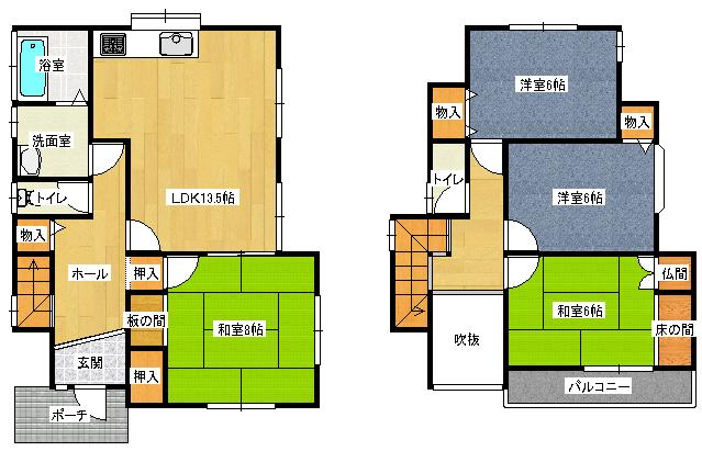 Floor plan. 4.8 million yen, 4LDK, Land area 149.4 sq m , Building area 117.3 sq m