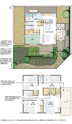 Floor plan. Put away the good of storage plan house. 1 Kaimenseki: 64.08 sq m , 2 Kaimenseki: 61.21 sq m