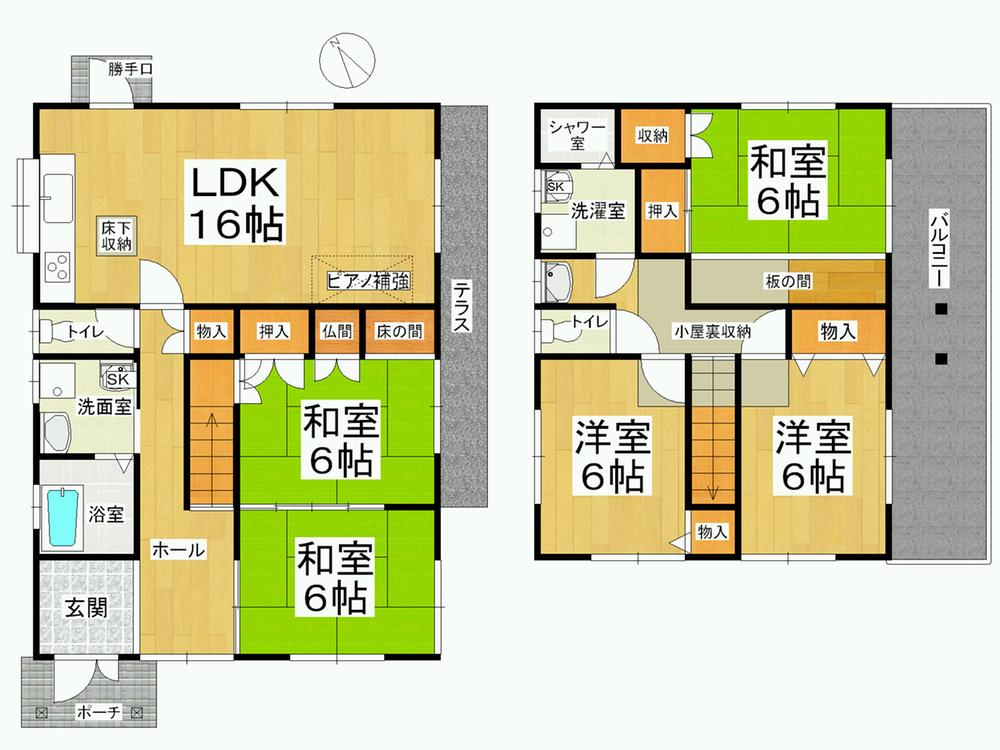 Floor plan. 13.8 million yen, 5LDK, Land area 197.3 sq m , Building area 124.85 sq m