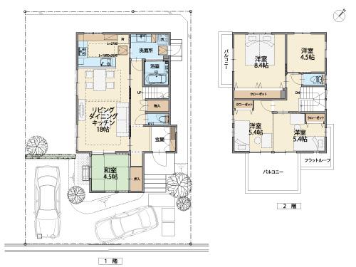 Building plan example (floor plan). Building plan example (22-68 No. land ・ Reference Plan) 3LDK + S, Land price 15,120,000 yen, Land area 182.43 sq m , Building price 23,880,000 yen, Building area 115.1 sq m