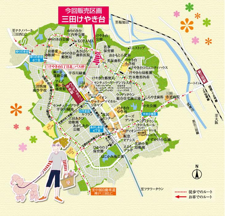 Local guide map. Access information