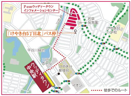 Local guide map. Route from the station to the subdivision