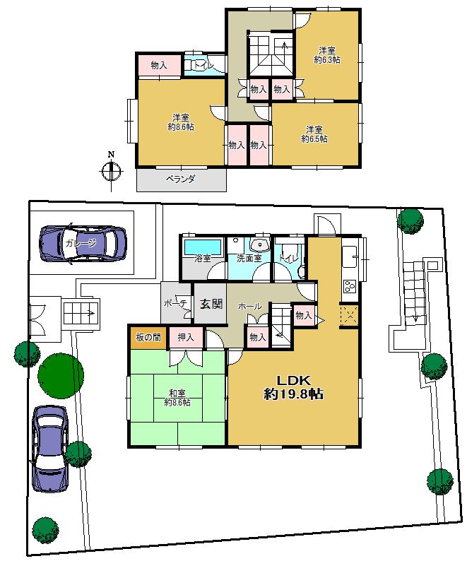 Floor plan. 29,800,000 yen, 4LDK, Land area 241.82 sq m , Building area 123.33 sq m