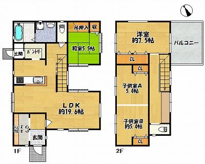 Floor plan. 31.5 million yen, 4LDK, Land area 154.74 sq m , Building area 107.19 sq m site (September 2013) Shooting