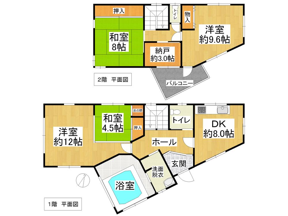 Floor plan. 15.8 million yen, 4DK + S (storeroom), Land area 276.61 sq m , Building area 119.98 sq m