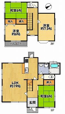 Floor plan. 20.8 million yen, 4LDK, Land area 200 sq m , Building area 104.73 sq m
