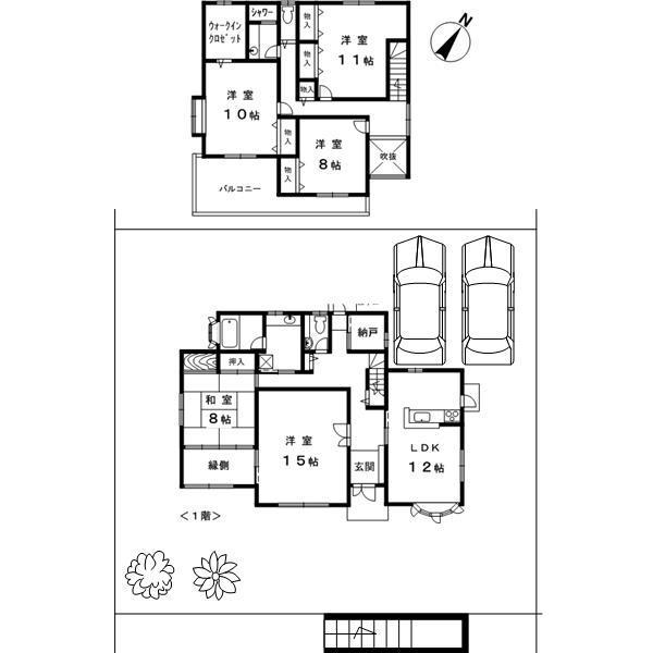 Floor plan. 45 million yen, 5LDK + S (storeroom), Land area 329.05 sq m , Building area 189.99 sq m