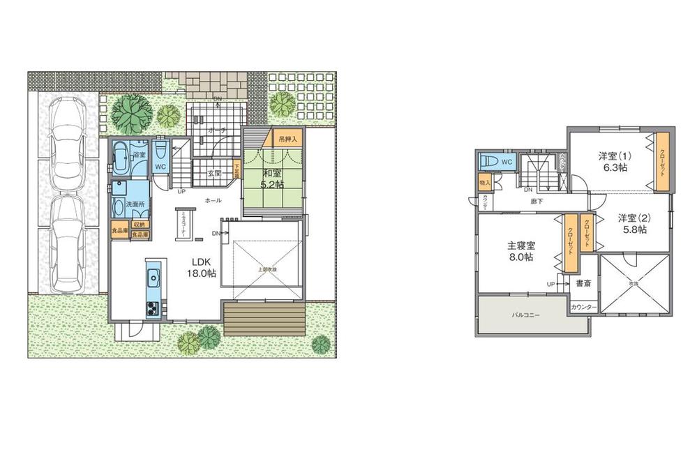 Floor plan. (No. 3 land plan), Price 39,800,000 yen, 4LDK, Land area 176.62 sq m , Building area 120.9 sq m