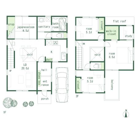 Building plan example (floor plan). Building plan example Building price 16,170,000 yen, Building area 106.92 sq m