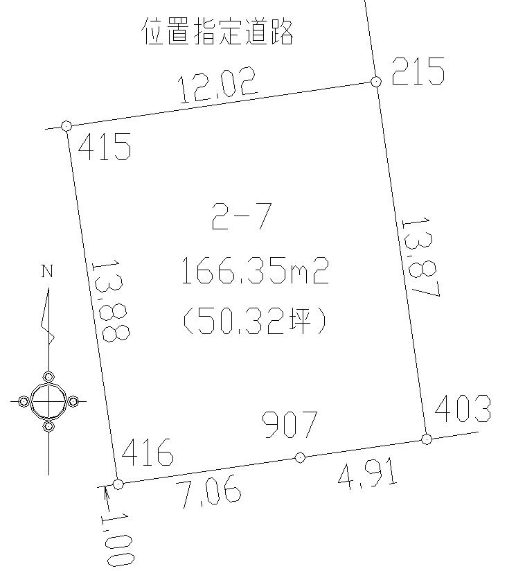 Compartment figure. Land price 9.2 million yen, Land area 166.36 sq m