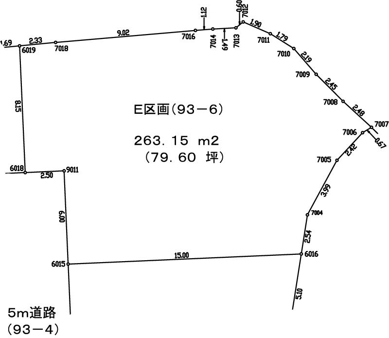 Compartment figure. Land price 8.75 million yen, Land area 263.15 sq m