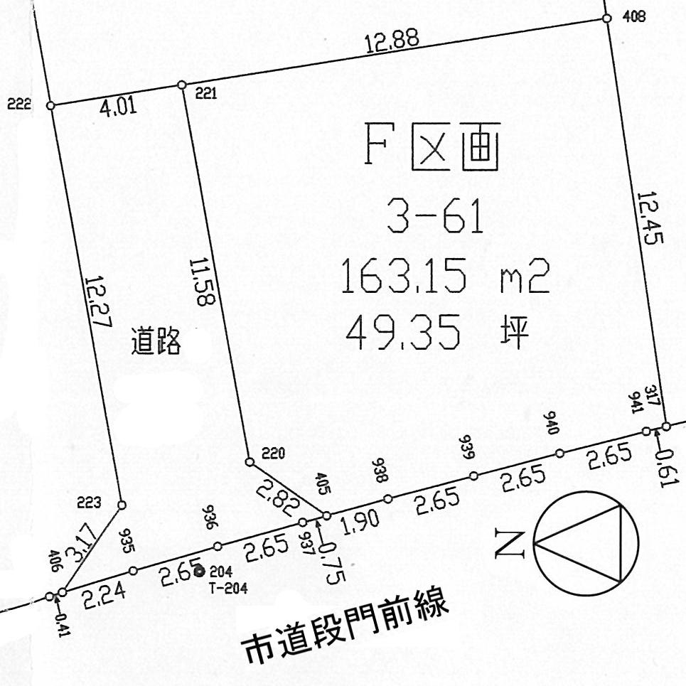 Compartment figure. Land price 9.37 million yen, Land area 163.15 sq m