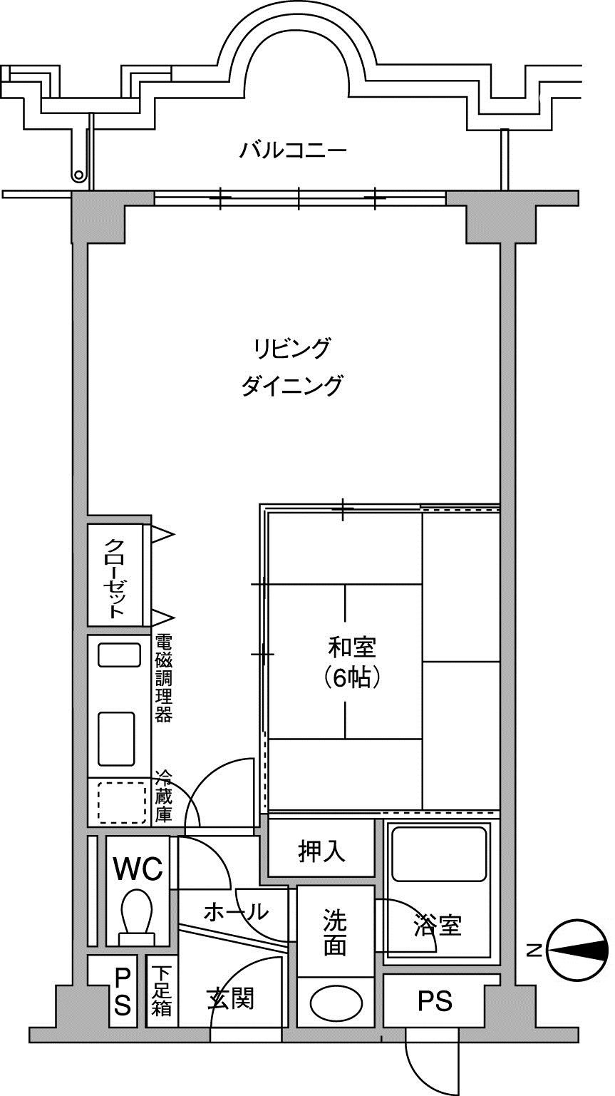Floor plan. 1LDK, Price 4.7 million yen, Footprint 50 sq m , Balcony area 7.91 sq m