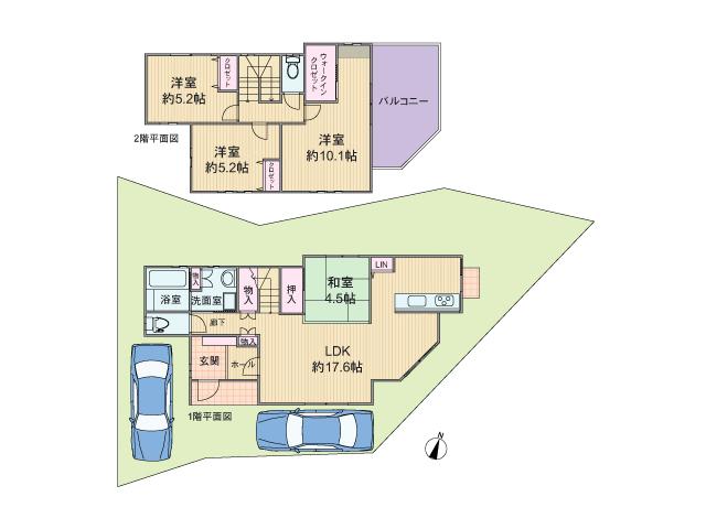 Floor plan. 47,800,000 yen, 4LDK, Land area 154.3 sq m , Building area 103.89 sq m