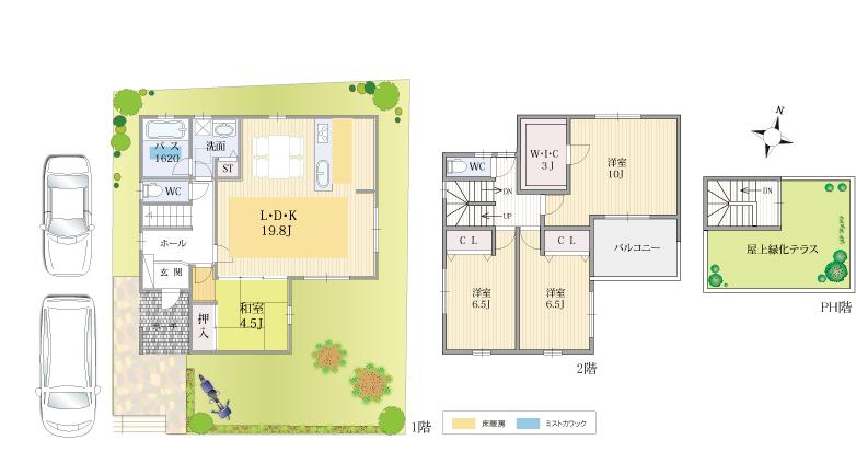Floor plan. (No. 2 locations), Price 44,800,000 yen, 4LDK, Land area 199.48 sq m , Building area 94.77 sq m