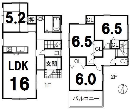 Floor plan. Price 29,800,000 yen, 4LDK, Land area 110.55 sq m , Building area 93.96 sq m