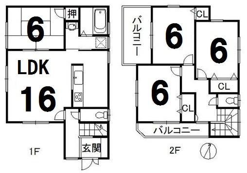 Floor plan. Price 31,800,000 yen, 4LDK, Land area 113.24 sq m , Building area 94.76 sq m