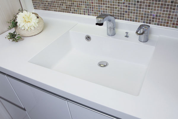 Bathing-wash room.  [Integrated Square bowl] Your easy-care bowl-integrated. Stylish square bowl, You produce a baptism spatial (same specifications)