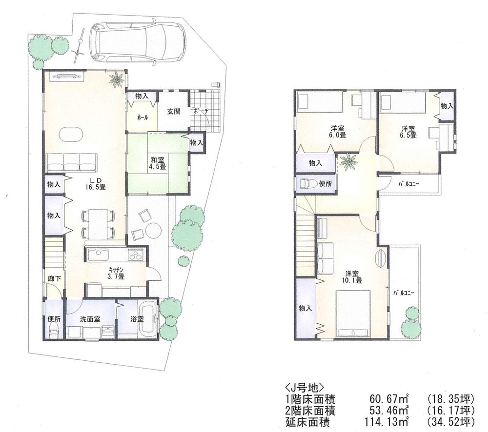 Building plan example (floor plan). Building reference example plan (J No. land) You can freely design
