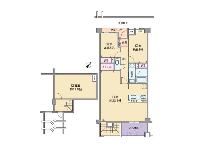 Floor plan. 3LDK, Price 22,800,000 yen, Footprint 111.12 sq m , Balcony area 6.8 sq m