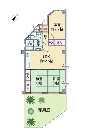 Floor plan. 3LDK, Price 9.8 million yen, Occupied area 66.15 sq m floor plan