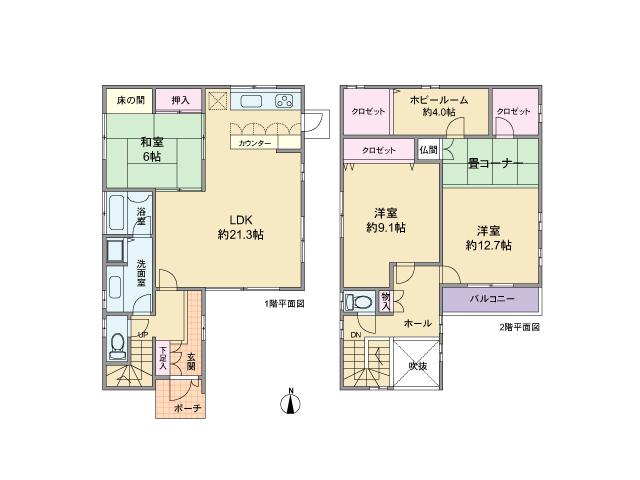 Floor plan. 39,900,000 yen, 3LDK + S (storeroom), Land area 150.01 sq m , Building area 131.64 sq m