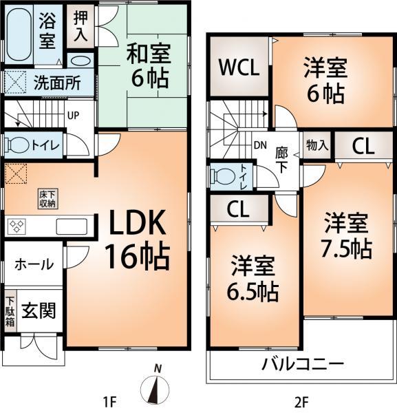 Floor plan. 30,300,000 yen, 4LDK, Land area 103.19 sq m , Building area 98.82 sq m floor plan