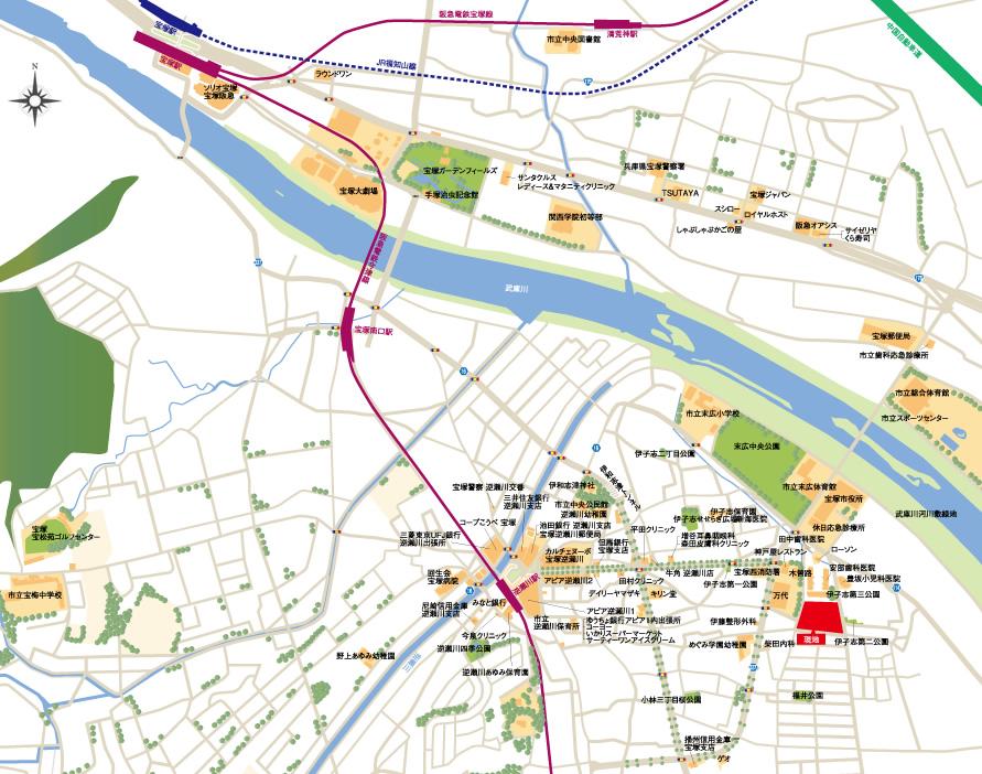 Local guide map. Local peripheral guide map (wide-area map)