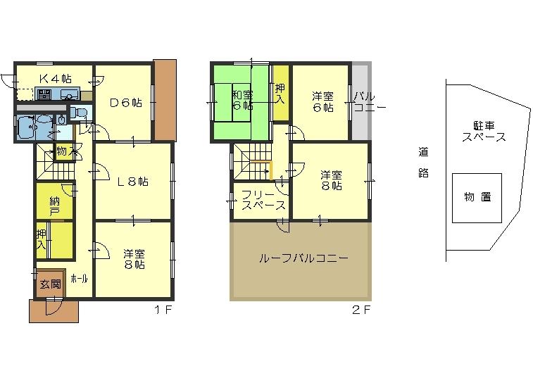 Floor plan. 18,800,000 yen, 4LDK + S (storeroom), Land area 180.7 sq m , Building area 115.92 sq m