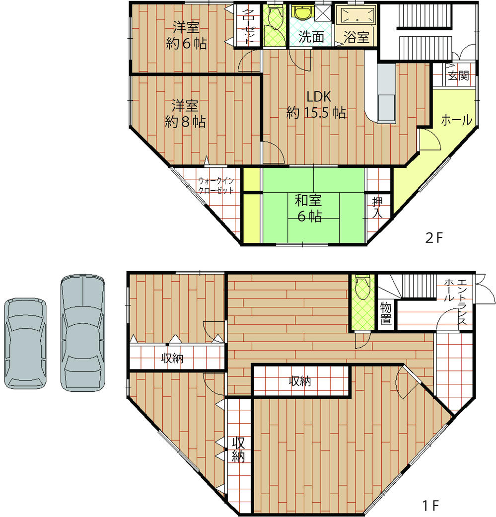 Floor plan. 25,800,000 yen, 6LDK, Land area 159.29 sq m , Building area 181.38 sq m