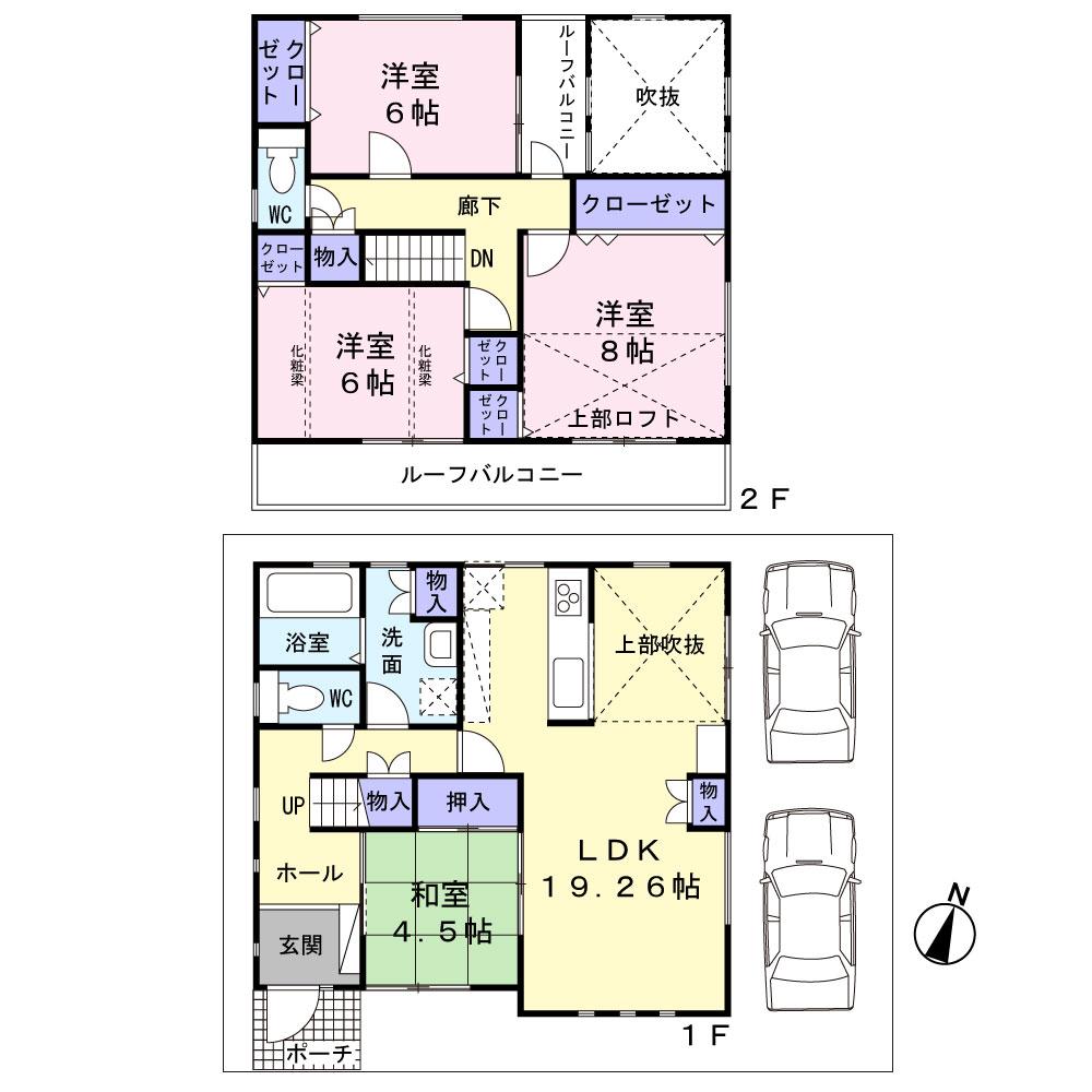 Floor plan. (D No. land), Price 36 million yen, 4LDK, Land area 109.21 sq m , Building area 110.95 sq m