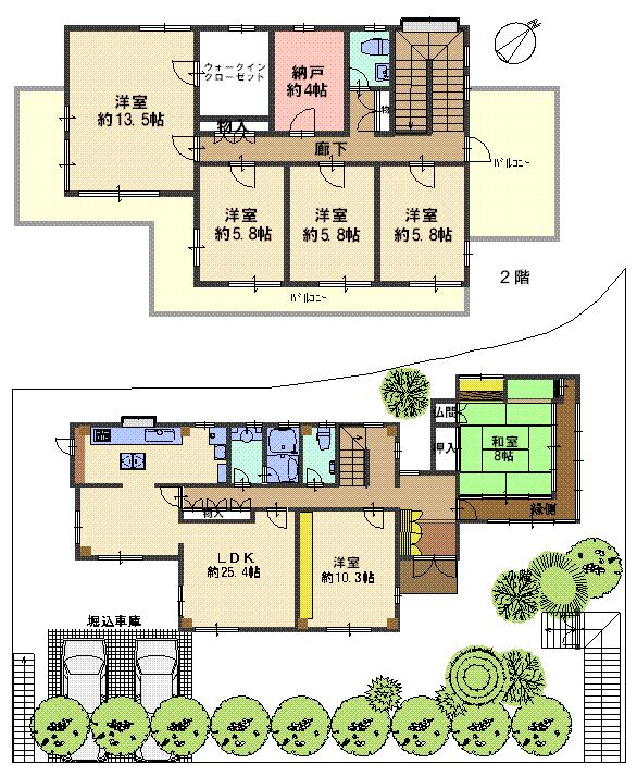 Floor plan. 49,800,000 yen, 6LDK + S (storeroom), Land area 393.7 sq m , Building area 231.86 sq m