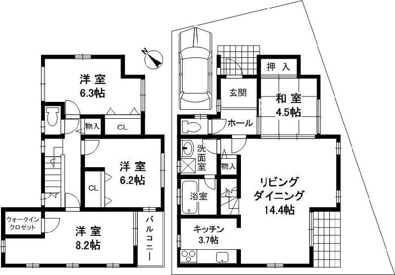 Floor plan. 34,800,000 yen, 4LDK, Land area 112.27 sq m , Building area 100.67 sq m