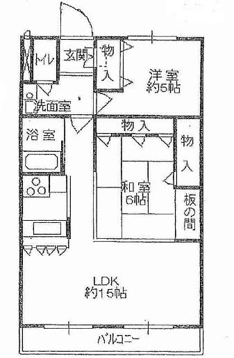 Floor plan. 2LDK, Price 6.2 million yen, Occupied area 61.03 sq m , Balcony area 5.67 sq m