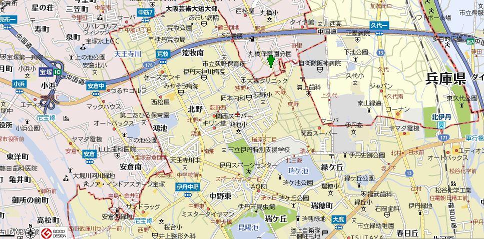 Access view. Please enter the Takarazuka Yamamotonozato 1-chome, 27 in car navigation system. 
