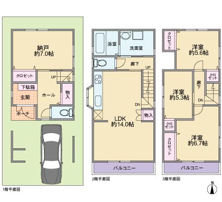Floor plan. 24,800,000 yen, 4LDK, Land area 66.77 sq m , Building area 114.08 sq m floor plan
