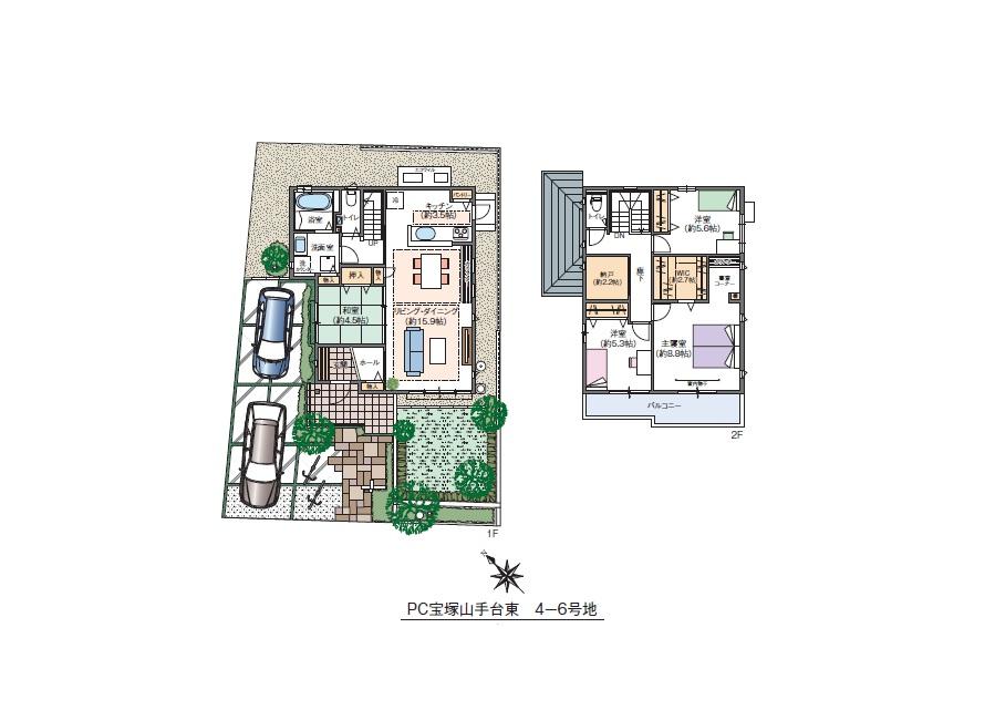 Floor plan. (4-6 No. land), Price 52 million yen, 4LDK+S, Land area 170.34 sq m , Building area 115.98 sq m