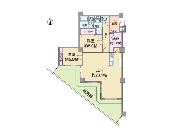 Floor plan. 2LDK + S (storeroom), Price 19,800,000 yen, Occupied area 85.48 sq m floor plan 85.48 square meters