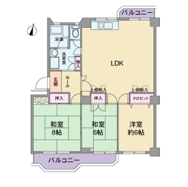 Floor plan. 3LDK, Price 8.5 million yen, Occupied area 83.52 sq m , Balcony area 9.73 sq m floor plan