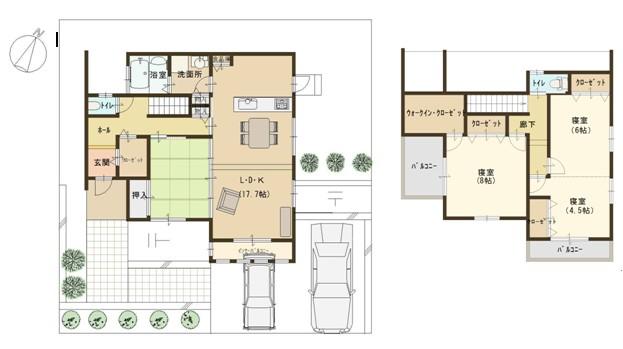 Floor plan. 43,800,000 yen, 4LDK + S (storeroom), Land area 188.66 sq m , Building area 117.58 sq m